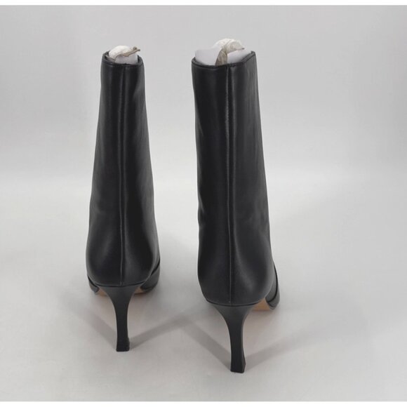 Lisa Vicky Women's Boots Black Leather Pointed Toe Stiletto Mid Calf Size 10 - Picture 3 of 13